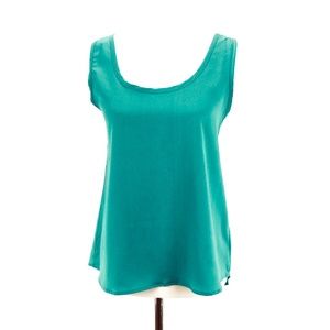 Neon Tank Top Hi Low Hemline Neon Orange Stretch